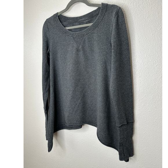 Lululemon Athletic Gray Tea Lounge Pullover Sweater Asymmetrical Hem 6 - Picture 5 of 10